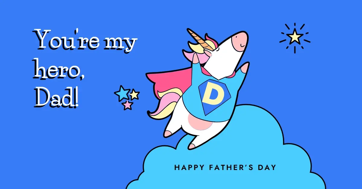 Super dad blue whimsical-color-block