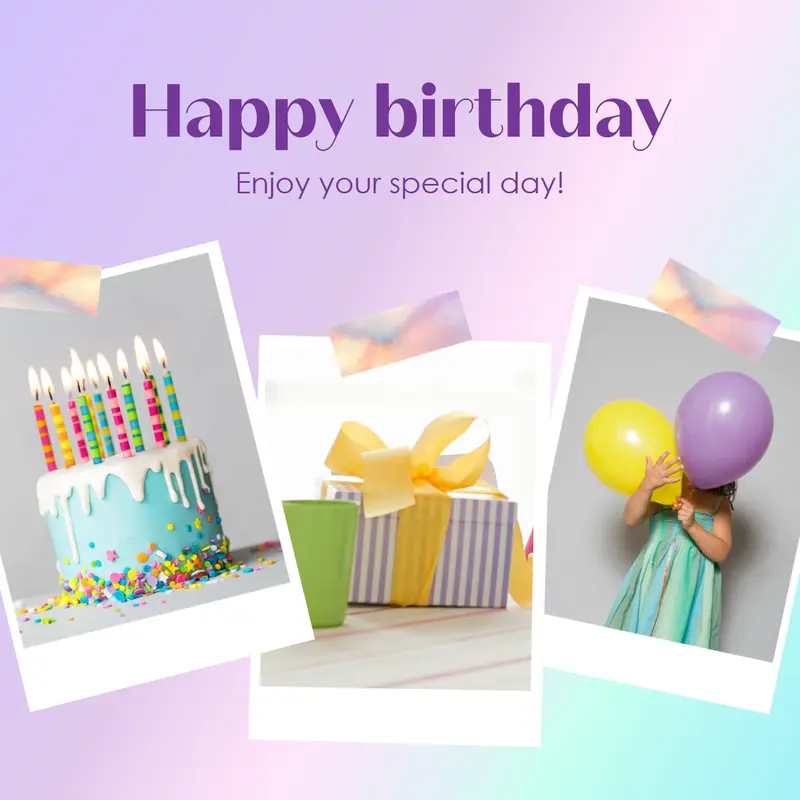 Enjoy your special day purple fun, playful, colorful