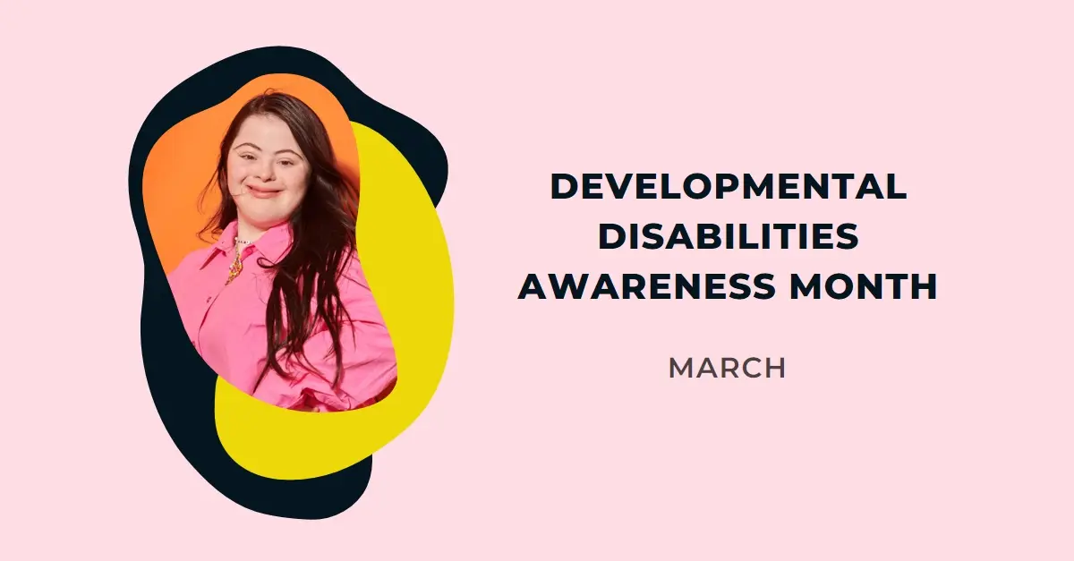 Developmental Disabilities Awareness Month pink organic-simple
