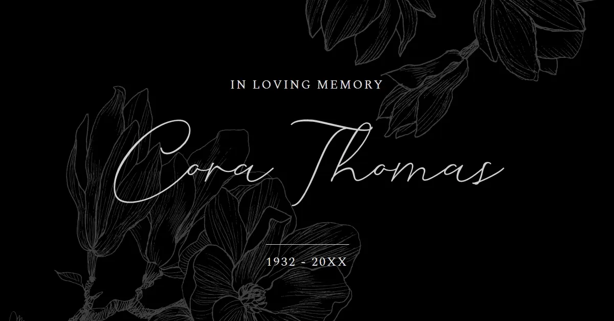 Loving memories black vintage-botanical