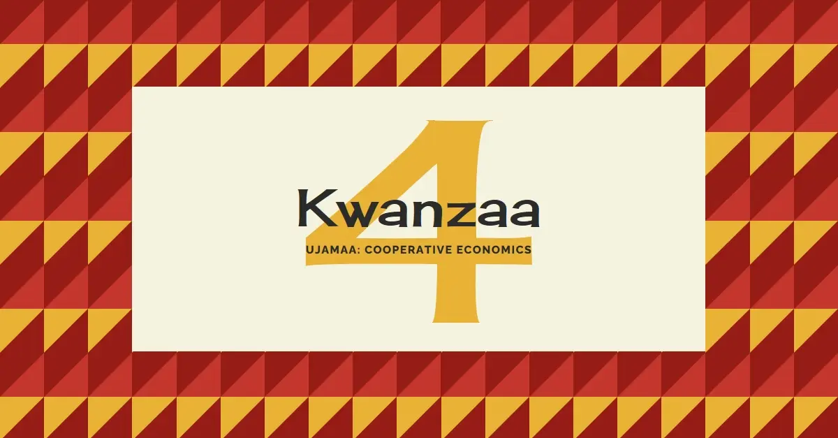 Cooperative economics for Kwanzaa red modern-geometric-&-linear