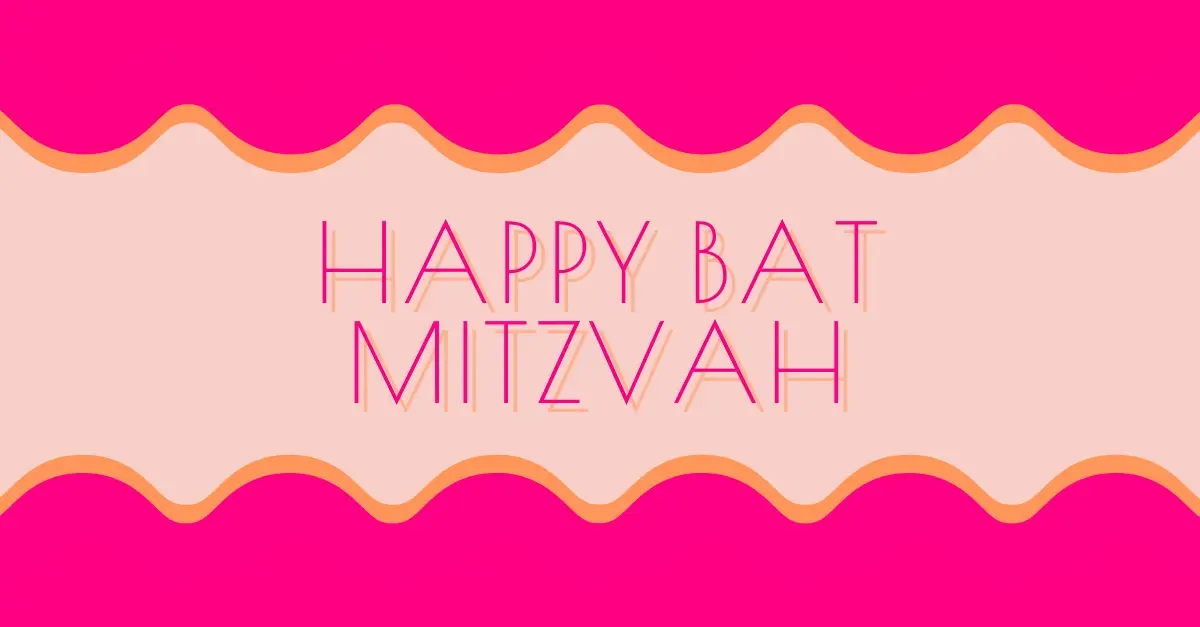 Bat mitzvah blessings pink whimsical-color-block