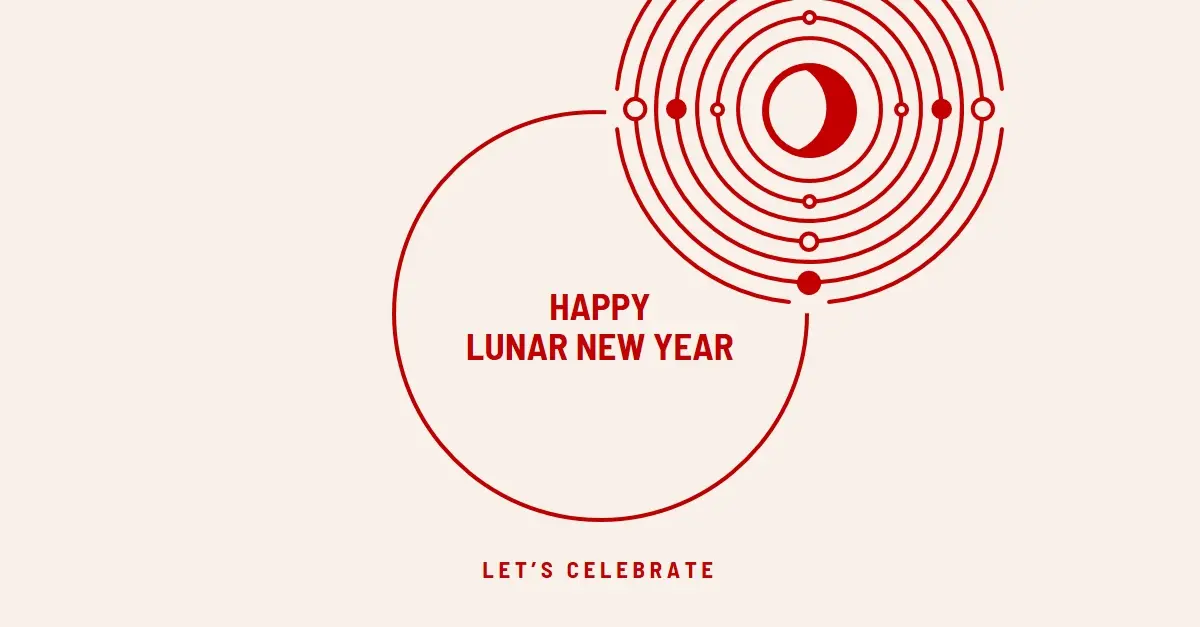 Let's celebrate the Lunar New Year white modern-simple