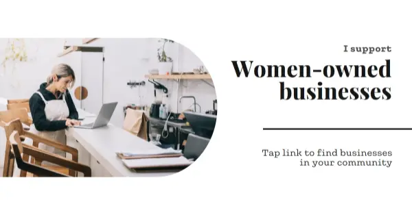 Support women-owned businesses white modern-simple