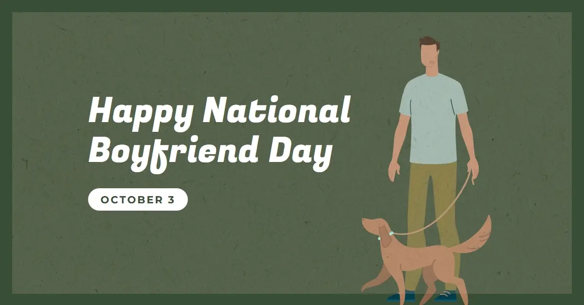 Happy National Boyfriend Day green modern-color-block