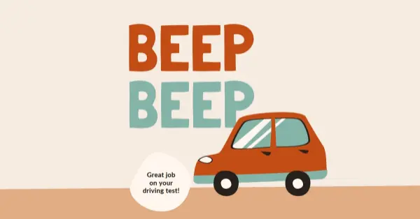 Beep beep! orange whimsical-color-block