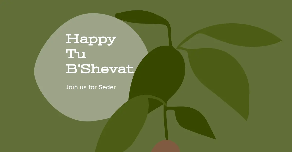 Happy Tu B'Shevat green organic-simple