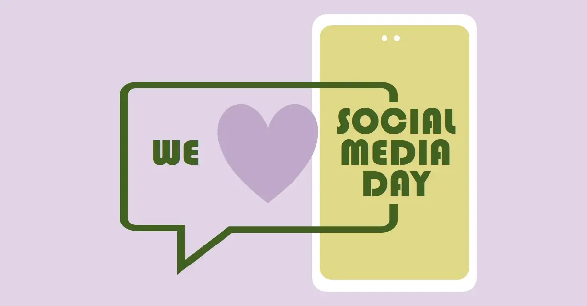 Happy Social Media Day purple modern-color-block