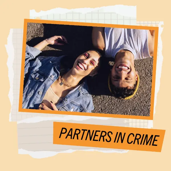 You're my partner in crime yellow collage scrapbook