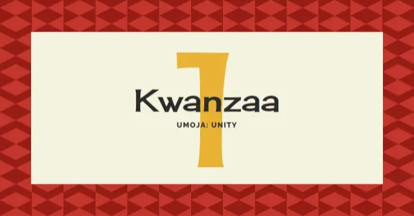 Unity for Kwanzaa yellow modern-geometric-&-linear