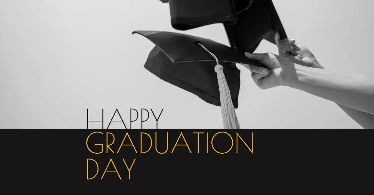 Happy graduation day black modern-simple