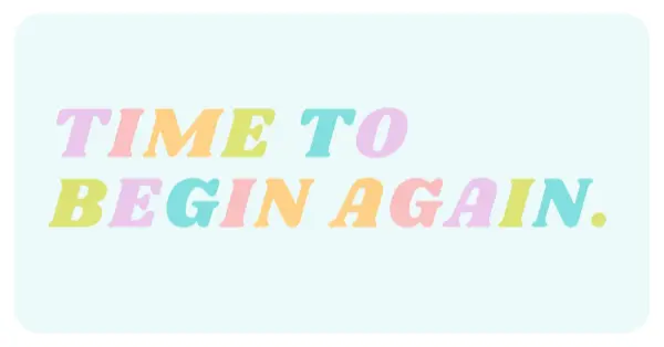 Begin again blue vintage-retro