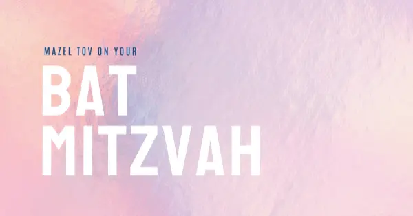 Celebrating your bat mitzvah pink modern-simple