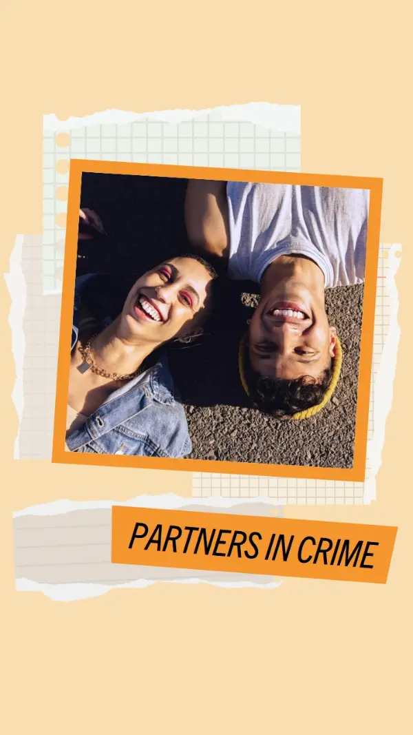 You're my partner in crime yellow collage scrapbook