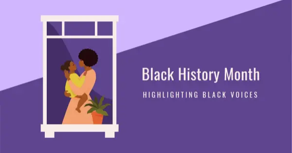 Honoring Black History Month purple modern-color-block