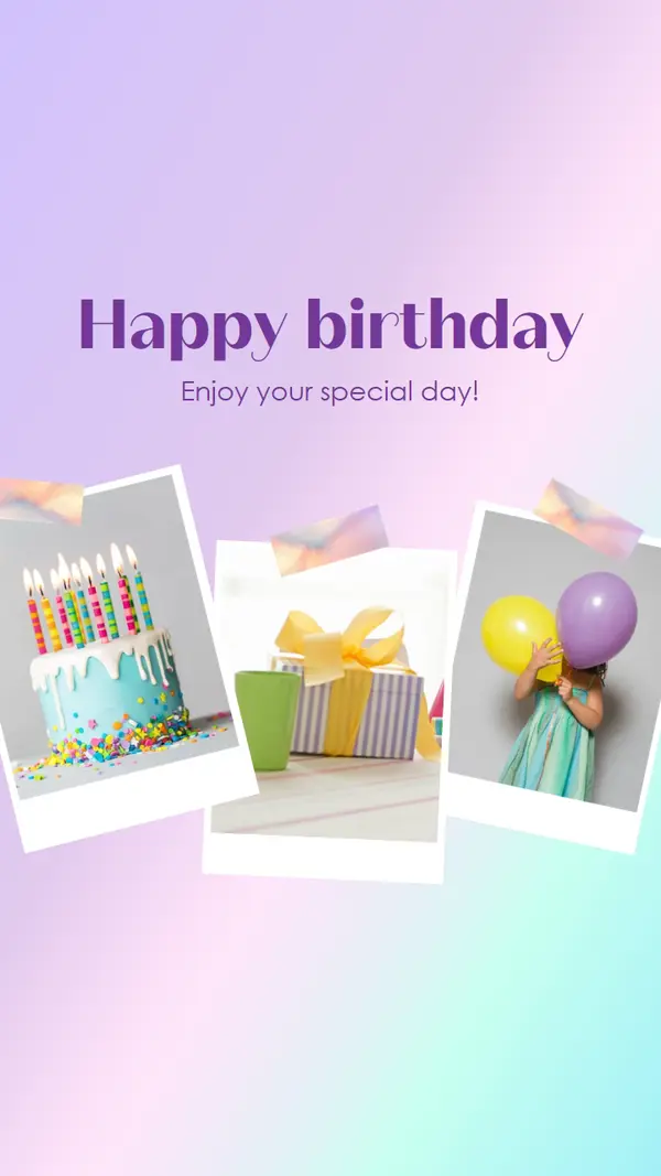 Enjoy your special day purple fun, playful, colorful