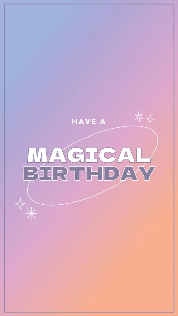 Magical birthday purple magical, modern, gradient