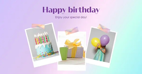 Enjoy your special day purple fun, playful, colorful
