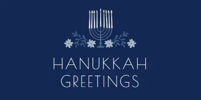 Hanukkah greetings blue modern-simple