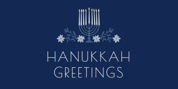 Hanukkah greetings blue modern-simple