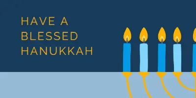 A blessed Hanukkah blue modern-simple