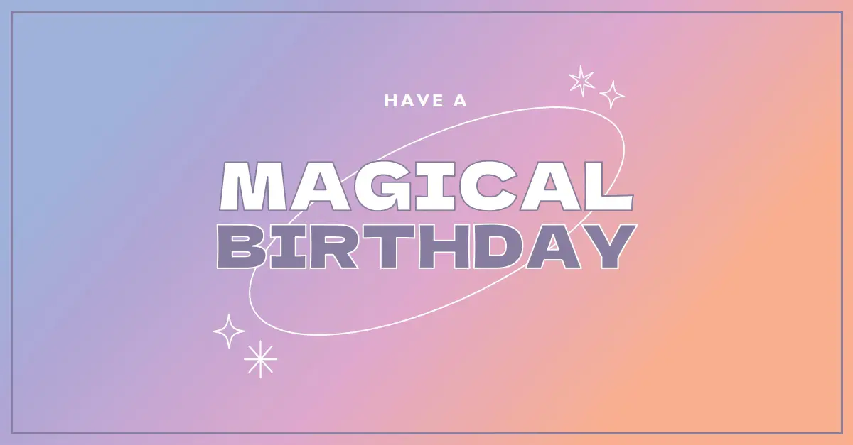 Magical birthday purple magical, modern, gradient