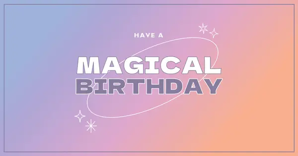 Magical birthday purple magical, modern, gradient