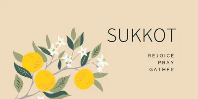 A joyful Sukkot yellow whimsical-color-block
