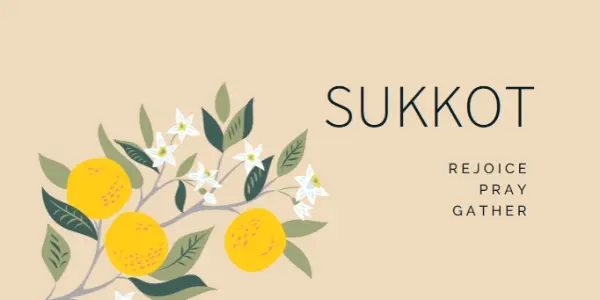 A joyful Sukkot yellow whimsical-color-block