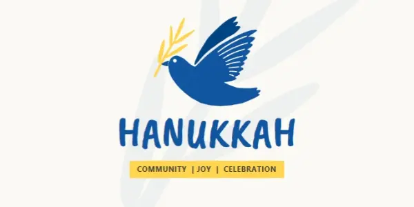 Hanukkah wishes white organic-simple