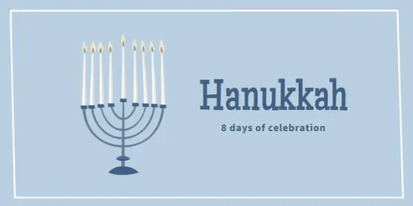 8 days of Hanukkah blue organic-simple