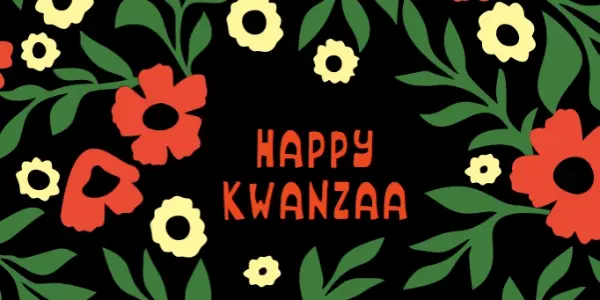 Let's celebrate Kwanzaa black whimsical-color-block