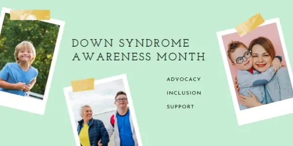 Down syndrome awareness green modern-simple