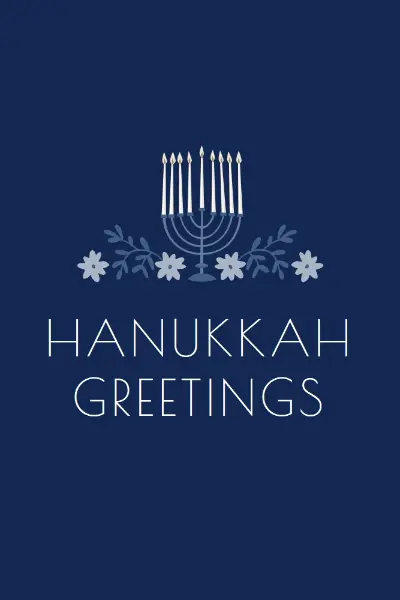 Hanukkah greetings blue modern-simple