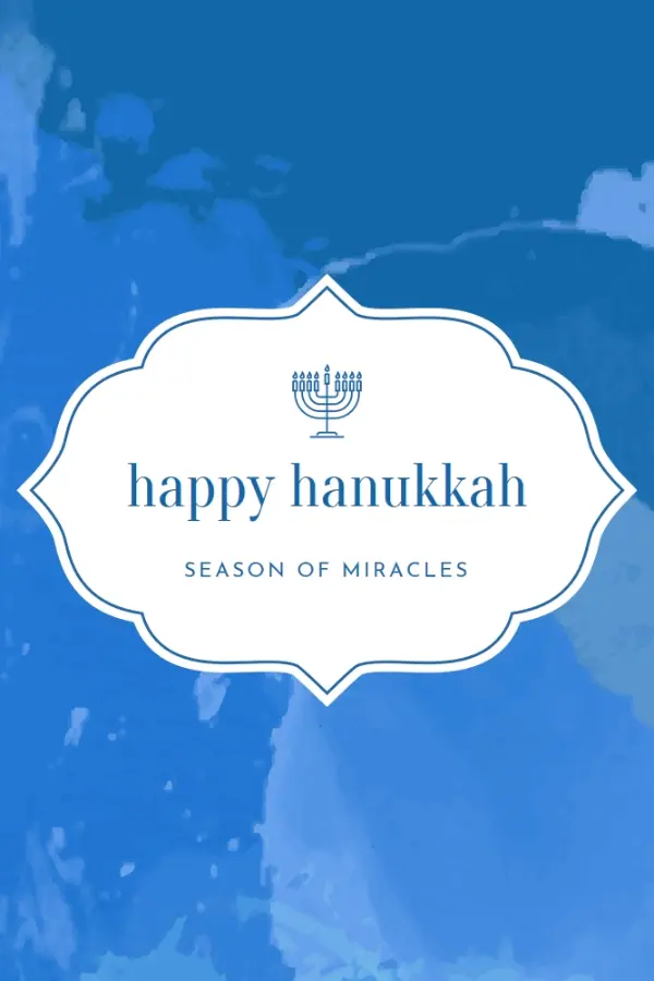 Menorah miracles blue modern-simple