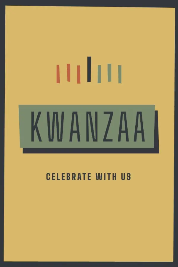Celebrating Kwanzaa together yellow modern-bold