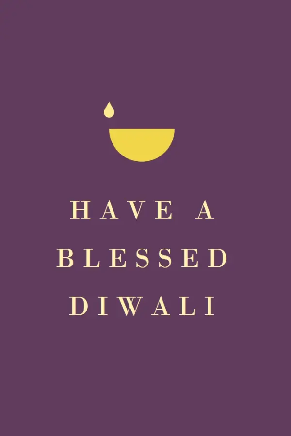 Diwali blessings purple modern-simple