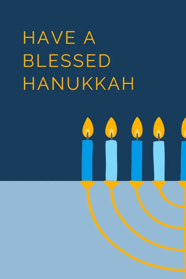 A blessed Hanukkah blue modern-simple