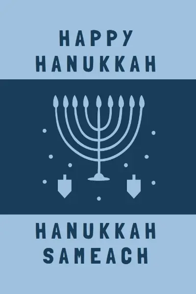 Blessings of Hanukkah blue modern-simple