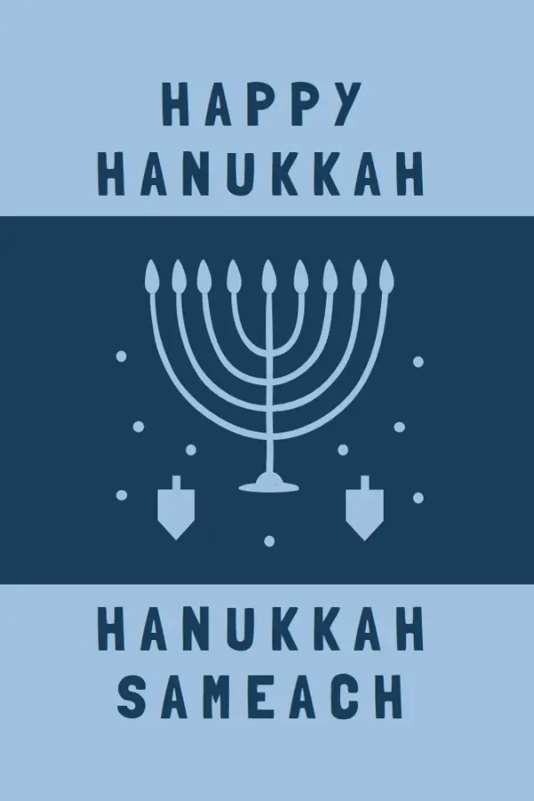 Blessings of Hanukkah blue modern-simple