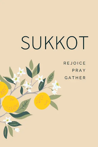 A joyful Sukkot yellow whimsical-color-block