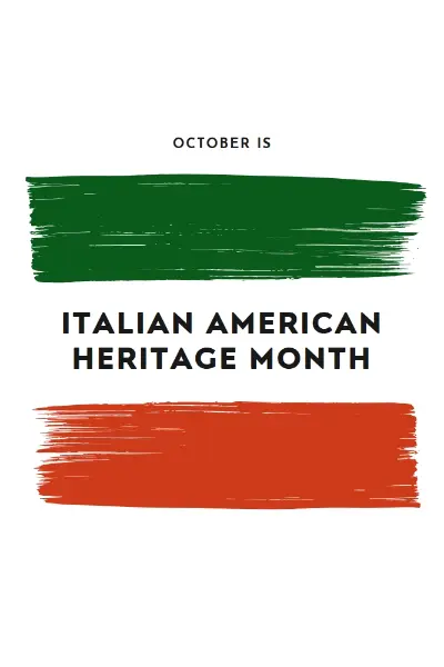 Celebrate Italian American heritage white modern-bold