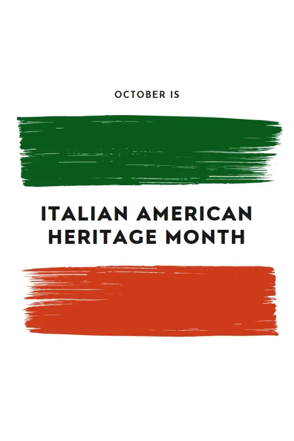 Celebrate Italian American heritage white modern-bold