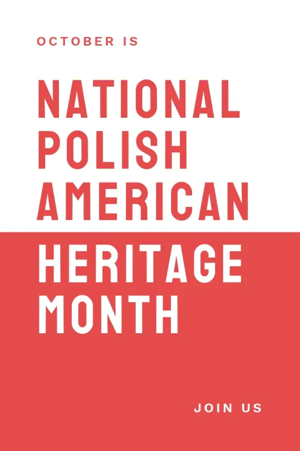 Polish heritage month red modern-bold