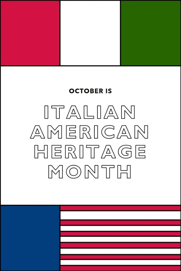 Italian American heritage month white vintage-retro