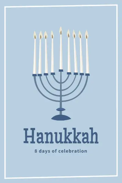 8 days of Hanukkah blue organic-simple