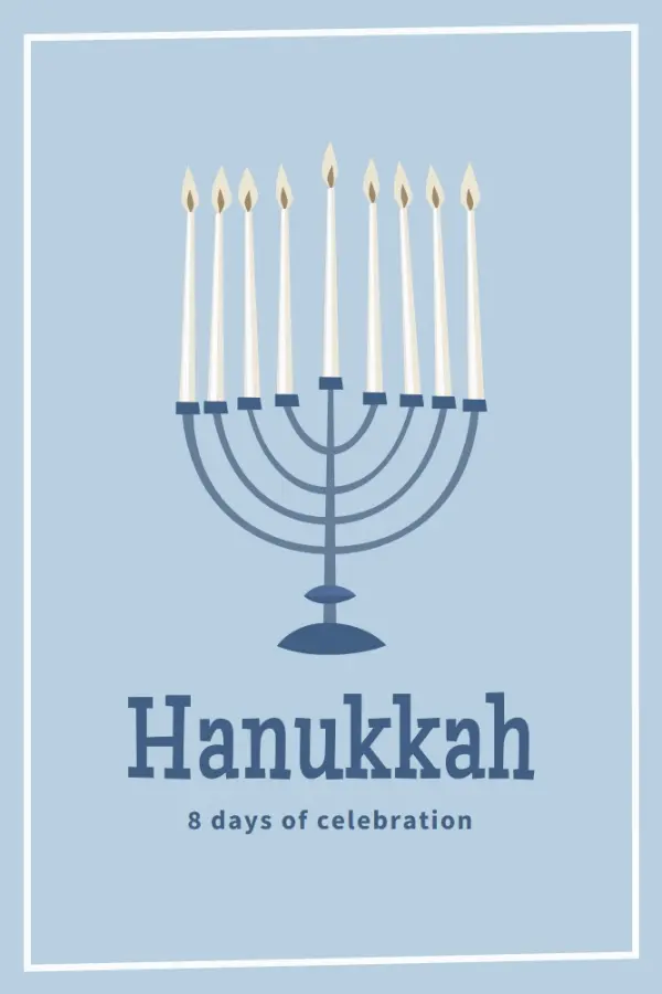 8 days of Hanukkah blue organic-simple