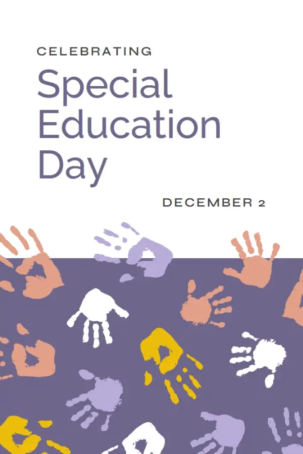 Celebrating special education day purple whimsical-color-block