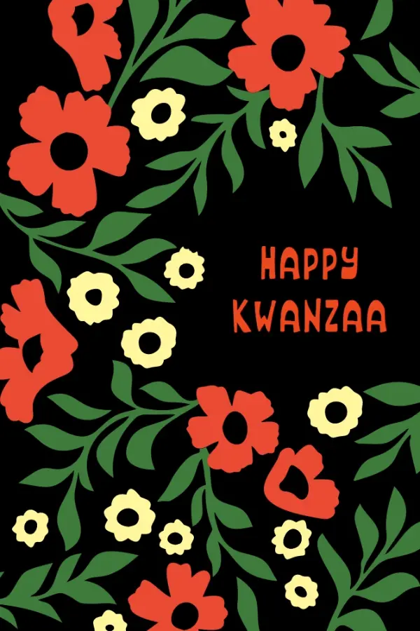 Let's celebrate Kwanzaa black whimsical-color-block