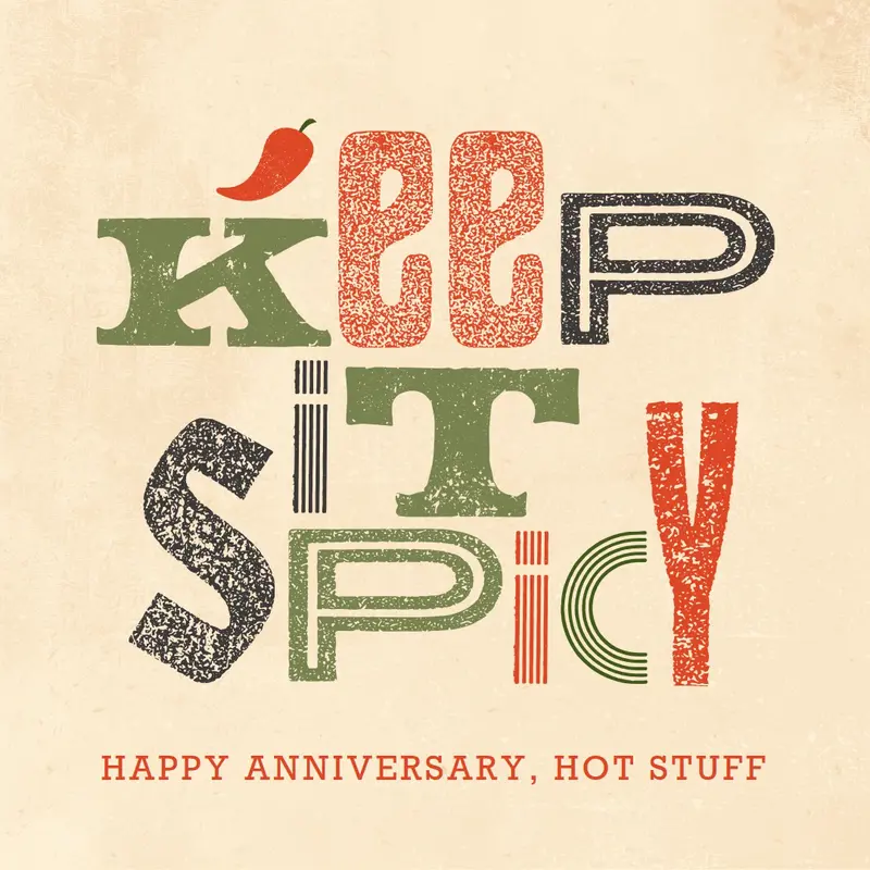 Keep it spicy Yellow collage, bold, distressed
